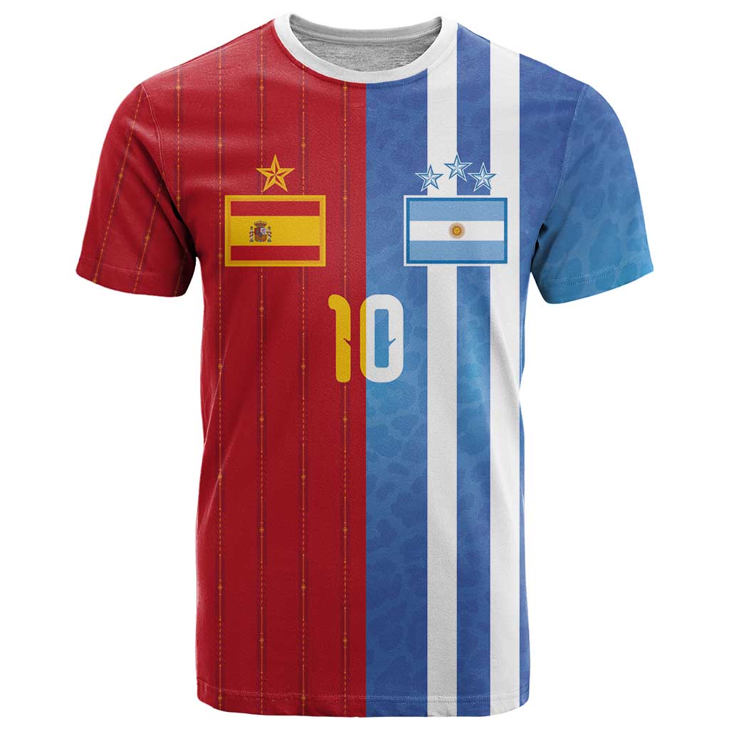 Custom Argentina and Spain Football Mashup T-Shirt Final 2026 Graphic Tee