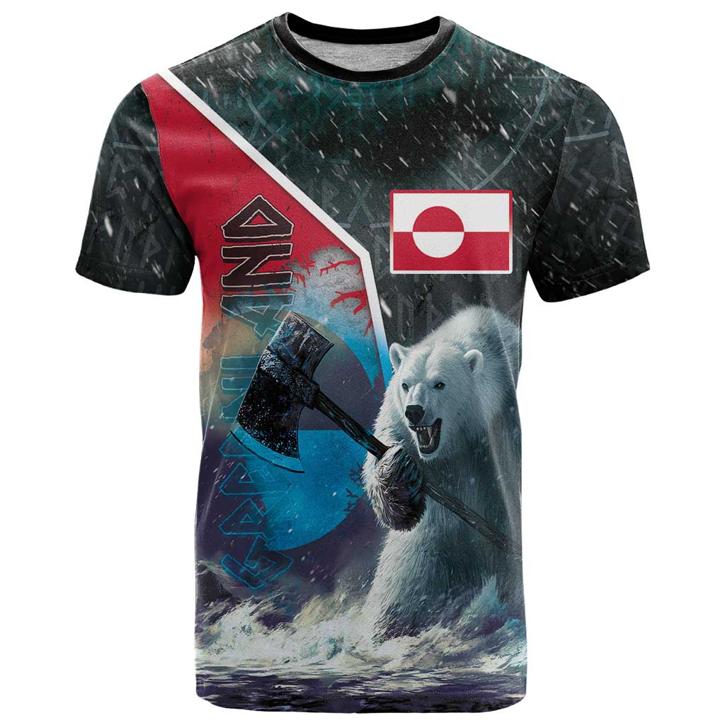 Personalized Greenland T-Shirt Polar Bear Warrior Fight for Kalaallit Nunaat Graphic Tee