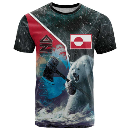 Personalized Greenland T-Shirt Polar Bear Warrior Fight for Kalaallit Nunaat Graphic Tee