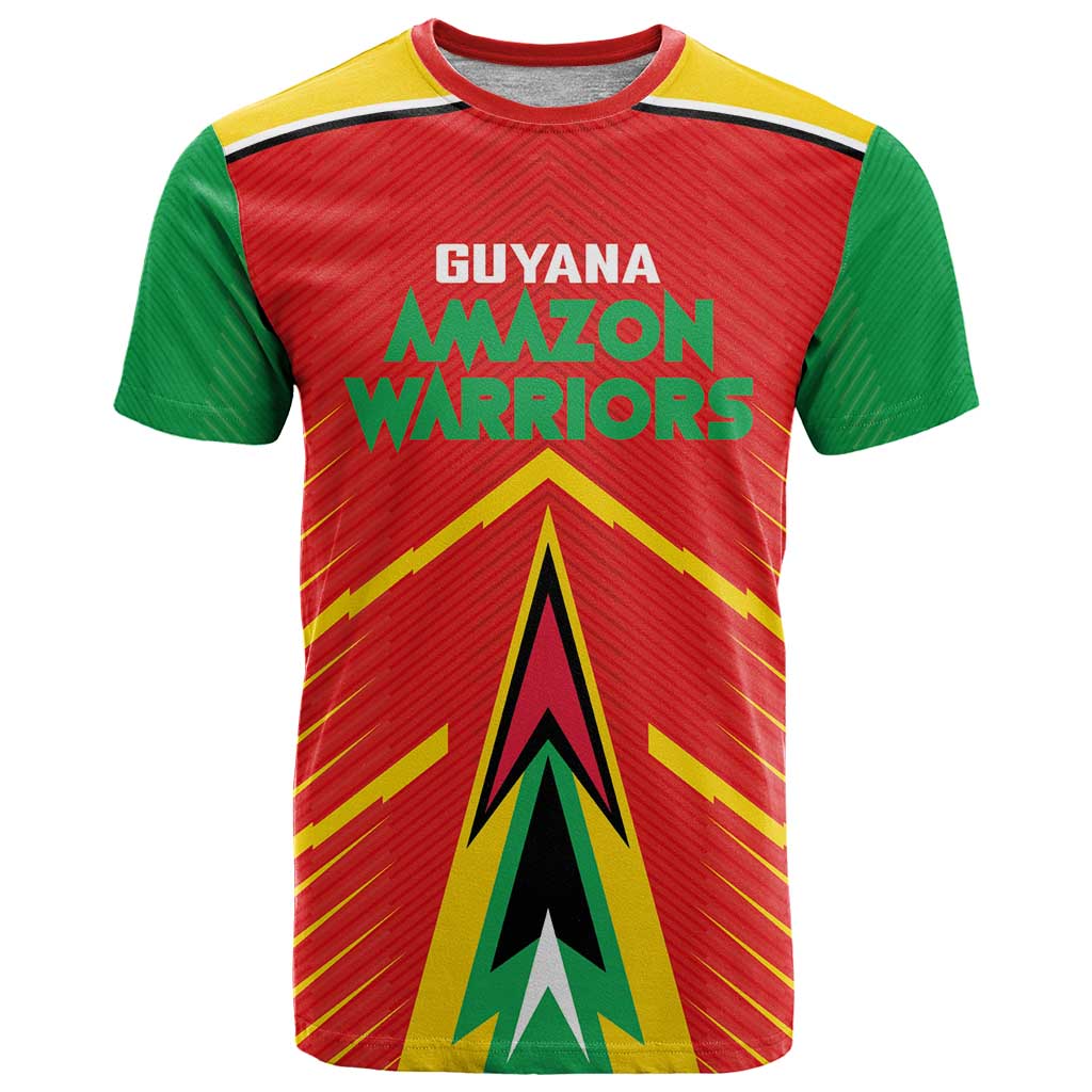 Custom Guyana Cricket Amazon Warriors T-Shirt Green Red Gold Glory Graphic Tee