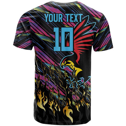 Custom Antigua & Barbuda Cricket Falcons T-Shirt Through The Fire Graphic Tee