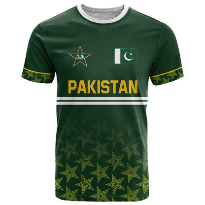 Custom Pakistan Men in Green Cricket-The Super Stars T-Shirt Graphic Tee