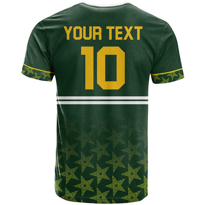 Custom Pakistan Men in Green Cricket-The Super Stars T-Shirt Graphic Tee