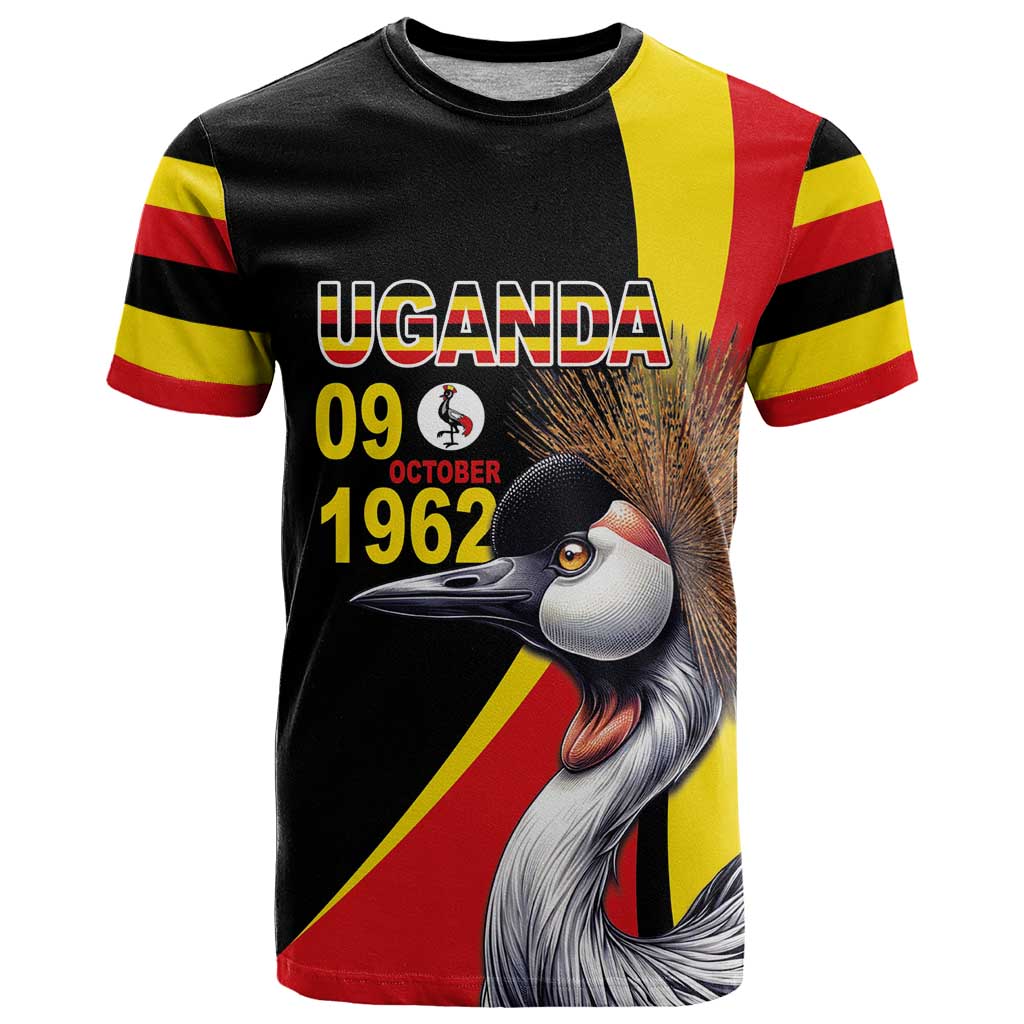 Uganda Independence Day with Crowned Cranes T-Shirt Graphic Tee