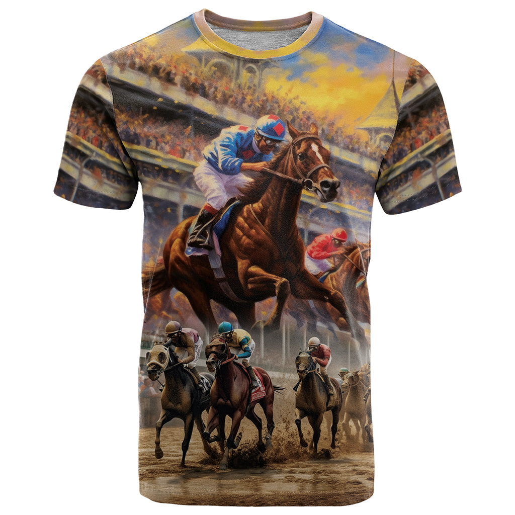 Kentucky Hosts Horse Races Watercolor T-Shirt Graphic Tee