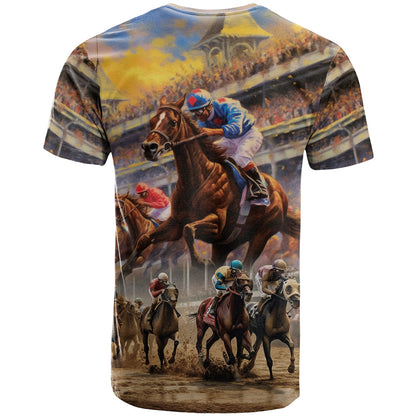 Kentucky Hosts Horse Races Watercolor T-Shirt Graphic Tee
