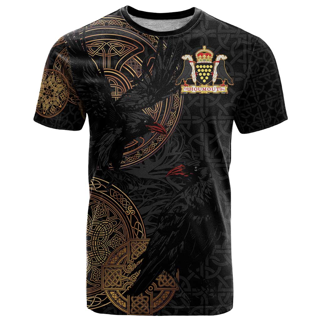 Cornwall Celtic-Chough and Knot T-Shirt Graphic Tee