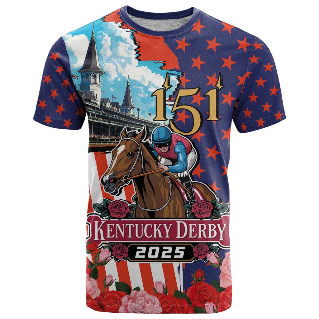Kentucky Horses Racing 2025 T-Shirt Anniversary 151st The Race for the Roses Graphic Tee