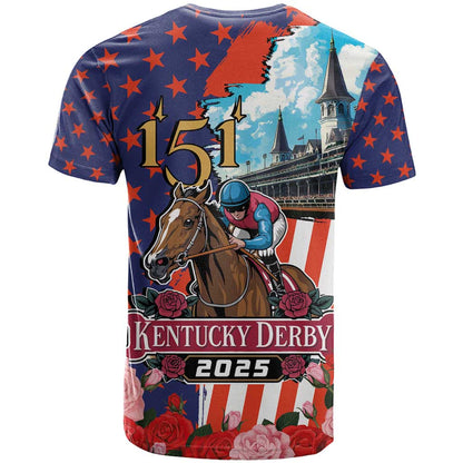 Kentucky Horses Racing 2025 T-Shirt Anniversary 151st The Race for the Roses Graphic Tee