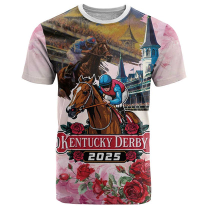 Kentucky Horses Racing 2025 T-Shirt Churchill Downs The Race for the Roses Graphic Tee