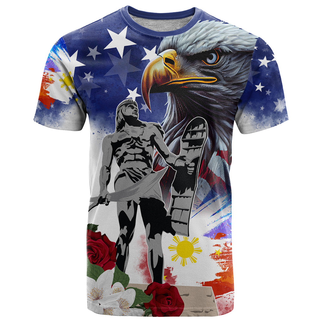 Philippines and American Together T-Shirt Filipino Lapulapu and Bald Eagle Graphic Tee