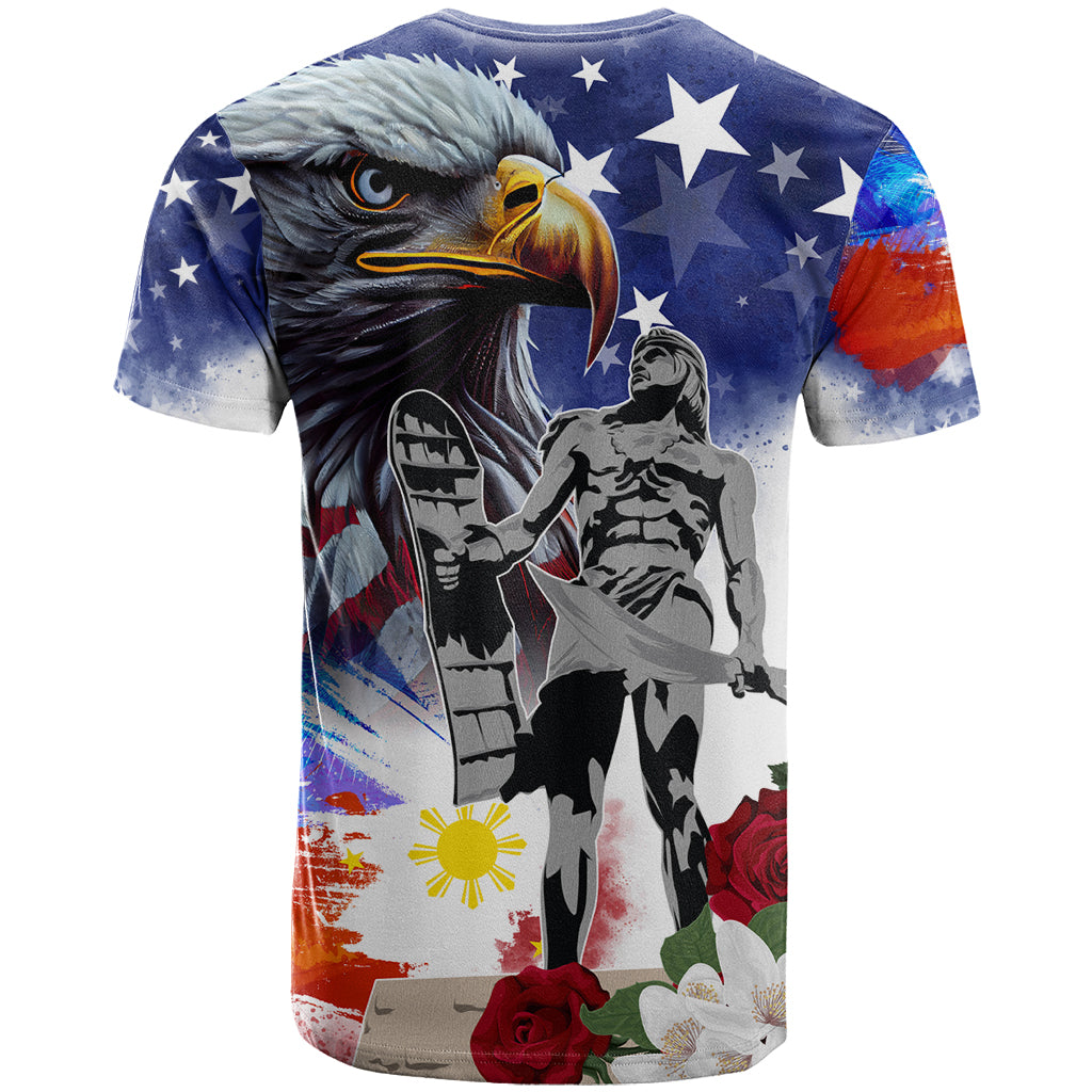 Philippines and American Together T-Shirt Filipino Lapulapu and Bald Eagle Graphic Tee
