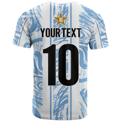 Custom Argentina Champion Football 2024 T-Shirt La Albiceleste Campeon de America Graphic Tee