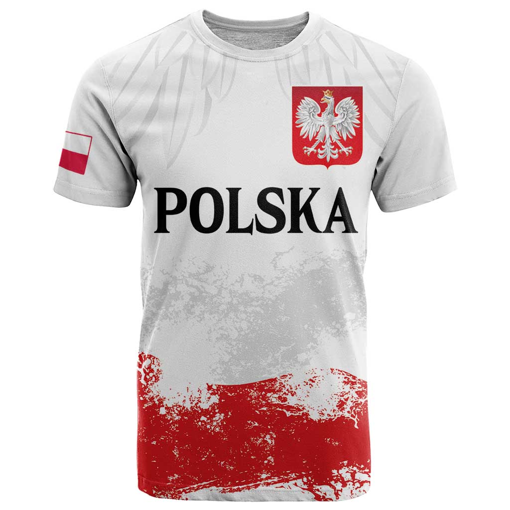 Personalized Polish National Flag Day T-Shirt Polska White Eagle Grunge Style Graphic Tee