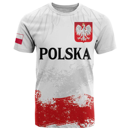 Personalized Polish National Flag Day T-Shirt Polska White Eagle Grunge Style Graphic Tee