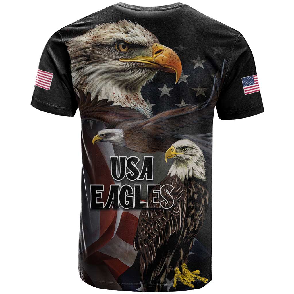 American Eagles T-Shirt United States Flag Vintage Style Graphic Tee
