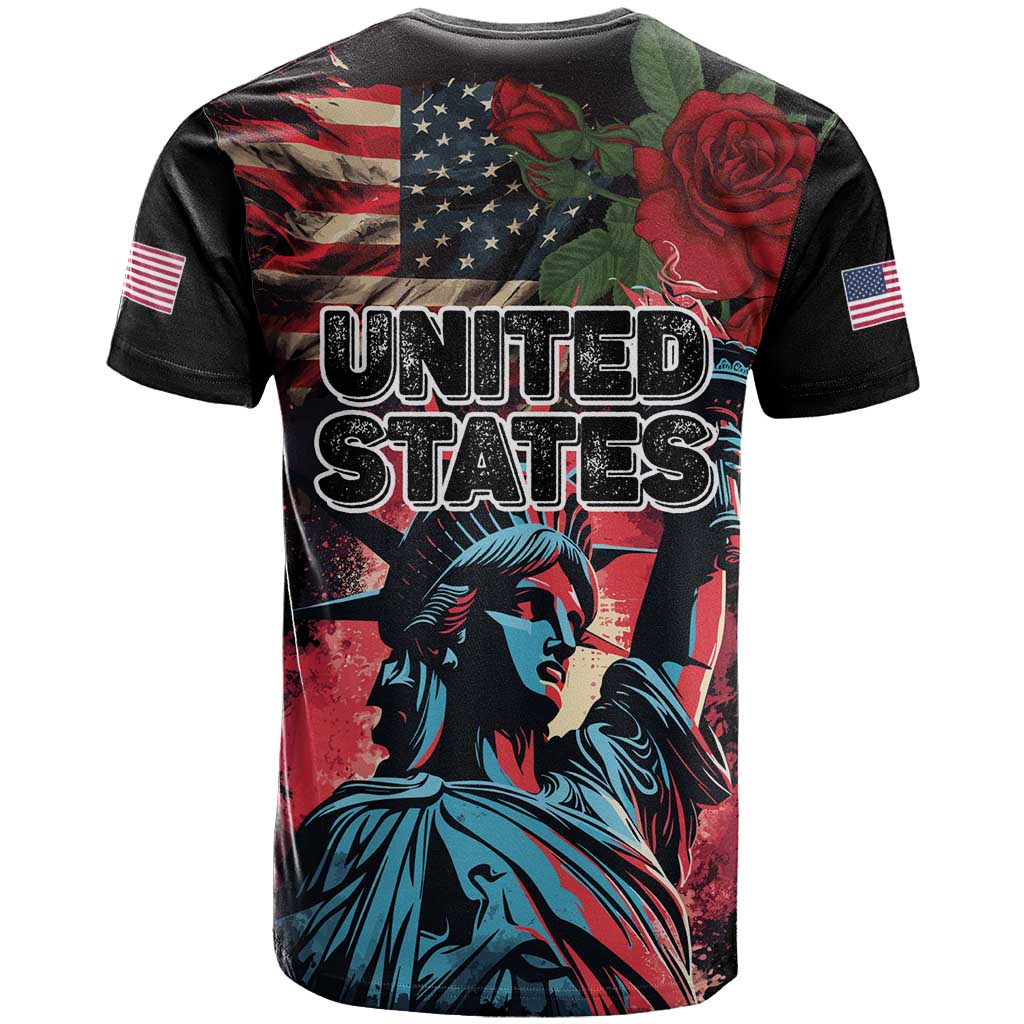 United States Independence Day T-Shirt The 4th of July Statue of Liberty Retro Style Graphic Tee