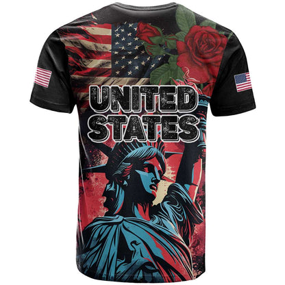 United States Independence Day T-Shirt The 4th of July Statue of Liberty Retro Style Graphic Tee