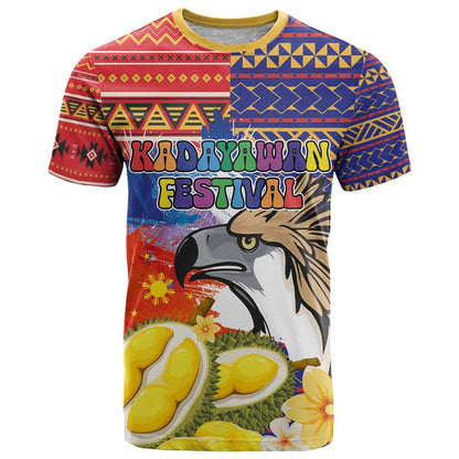Philippines Kadayawan T-Shirt Filipino Eagle Durian with Polynesian and Igorots Pattern Graphic Tee