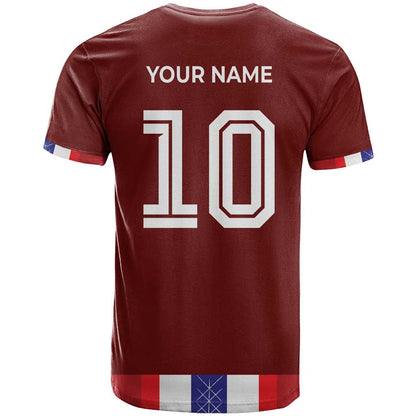 Custom Norway Football T-Shirt Norwegian Stripes-Viking Style Graphic Tee