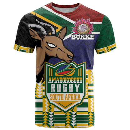 South Africa Rugby T-Shirt Go Bokke-Amabokoboko Spirit Graphic Tee