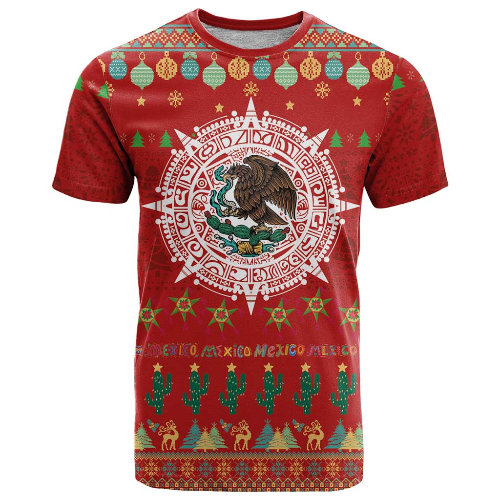 Mexico Merry Christmas T-Shirt Mexican Cultural Emblem Xmas Style Graphic Tee