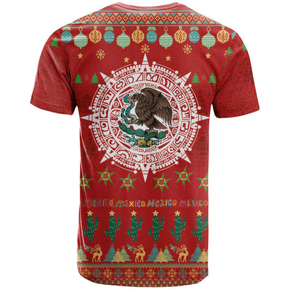 Mexico Merry Christmas T-Shirt Mexican Cultural Emblem Xmas Style Graphic Tee