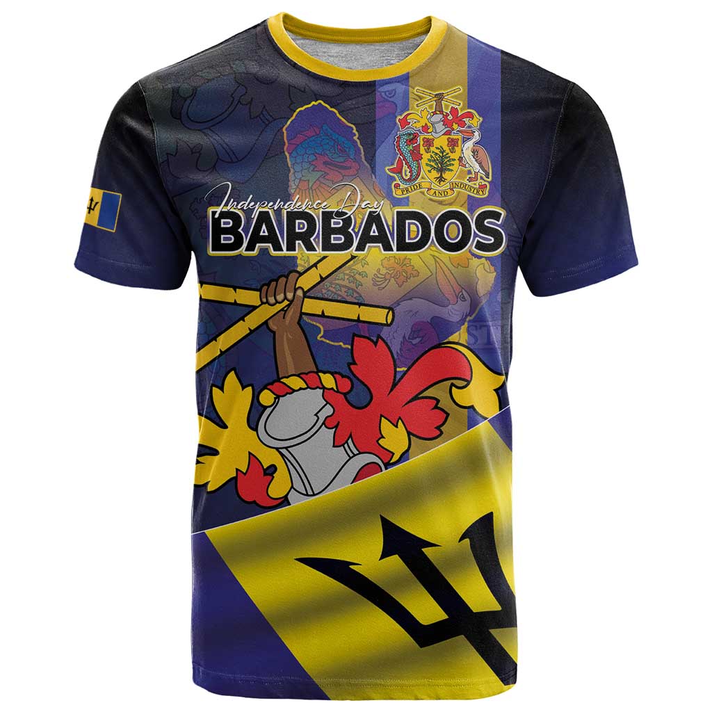 Barbados Independence Day T-Shirt Coat of Arms with Freedom Emblems Graphic Tee