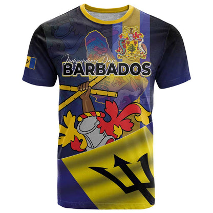 Barbados Independence Day T-Shirt Coat of Arms with Freedom Emblems Graphic Tee