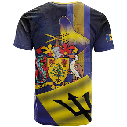 Barbados Independence Day T-Shirt Coat of Arms with Freedom Emblems Graphic Tee