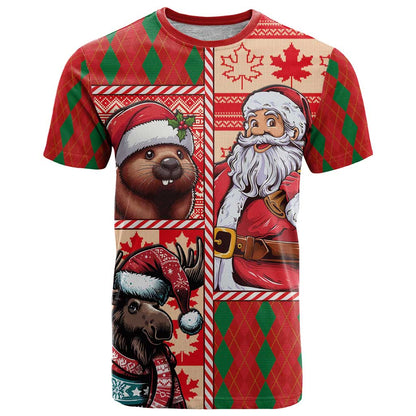 Canadian Christmas T-Shirt Santa Hoho Holiday - A Beaver and Moose Graphic Tee