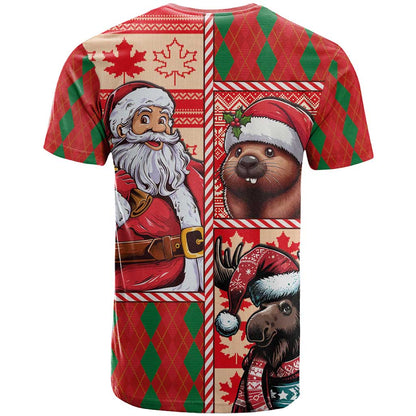 Canadian Christmas T-Shirt Santa Hoho Holiday - A Beaver and Moose Graphic Tee