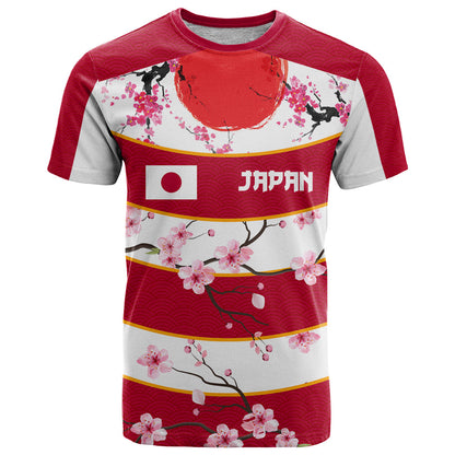 Custom Japan Rugby T-Shirt Sakura Blossom Go Champion 2024 Graphic Tee