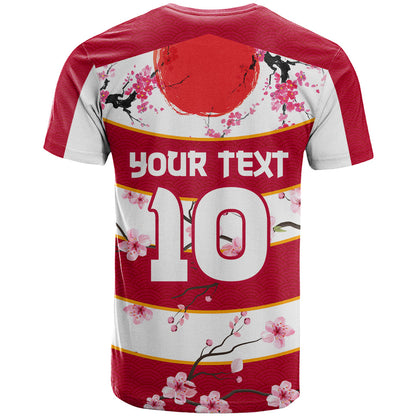 Custom Japan Rugby T-Shirt Sakura Blossom Go Champion 2024 Graphic Tee