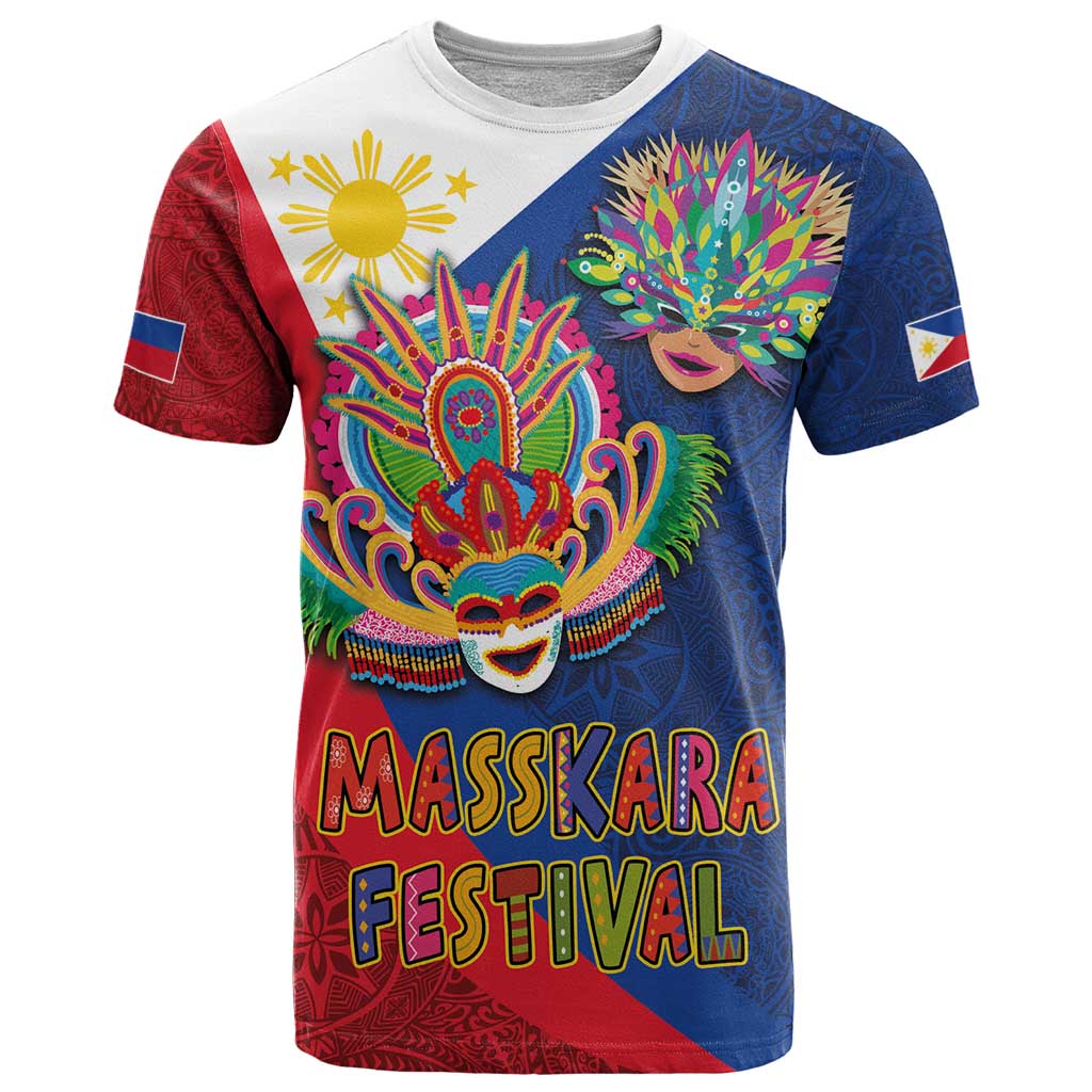 Philippines MassKara T-Shirt Filipino Carnival Mask and Polynesian Pattern Graphic Tee