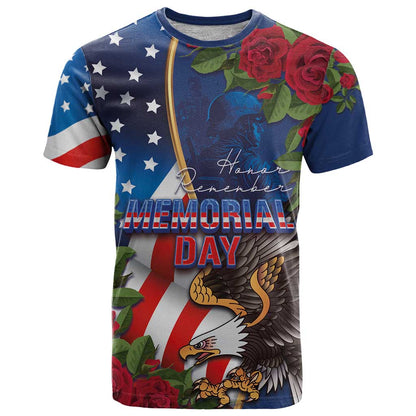 United States Memorial Day-Honor and Remember T-Shirt Graphic Tee
