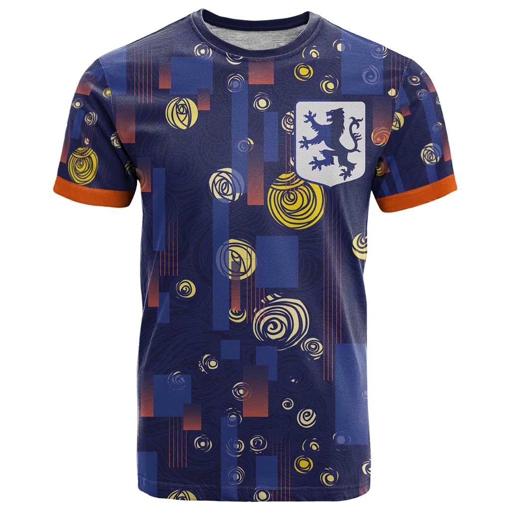 Custom Netherlands Football T-Shirt Starry Night Style Graphic Tee