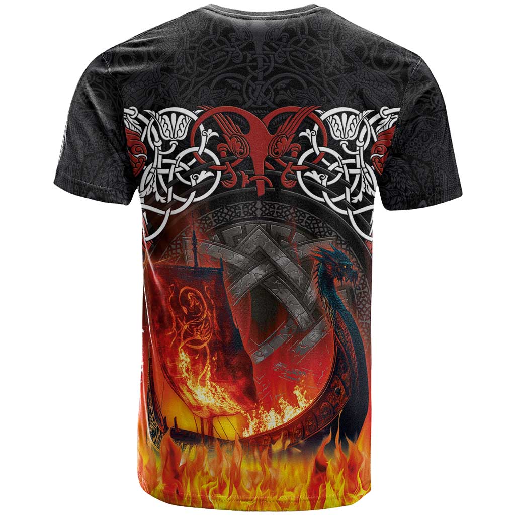 Scotland Up Helly Aa T-Shirt Drakkar Viking Longship Burning The Return of The Light Graphic Tee