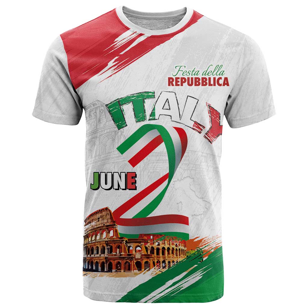 Italian National Day T-Shirt Festa della Repubblica-The Colosseum Grunge Style Graphic Tee
