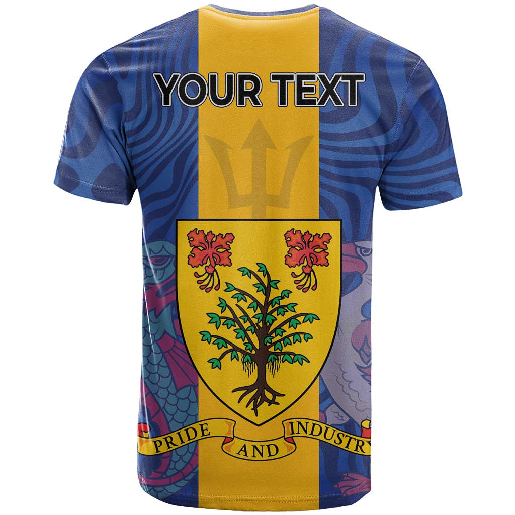 Personalised Barbados Emancipation Day T-Shirt Coat of Arms and Map National Flag Style Graphic Tee