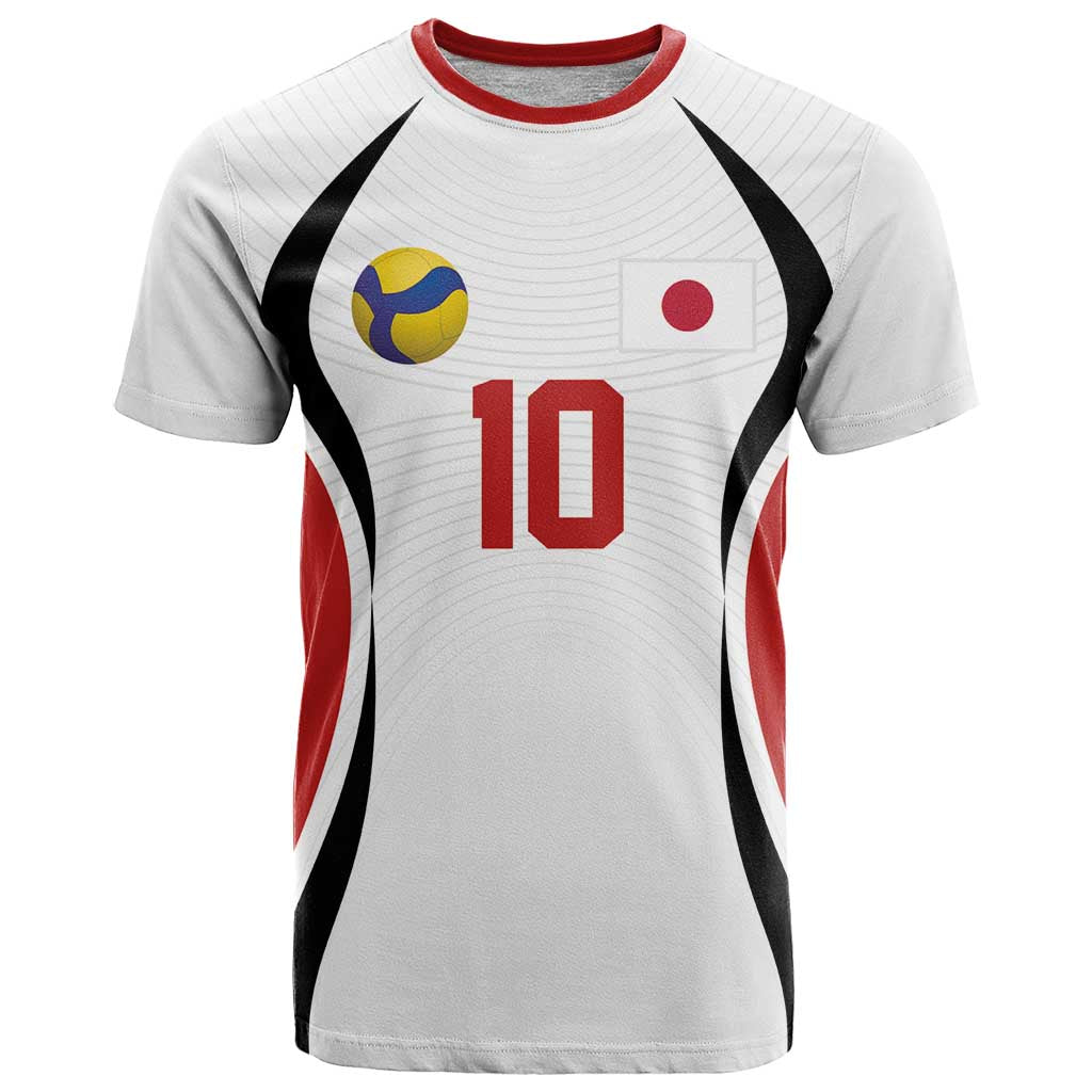 Custom Japan Volleyball T-Shirt Sporty Style White Color Graphic Tee