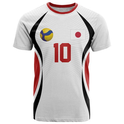 Custom Japan Volleyball T-Shirt Sporty Style White Color Graphic Tee