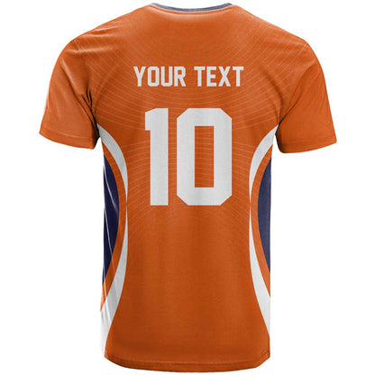 Custom Japan Volleyball T-Shirt Sporty Style Orange Color Graphic Tee