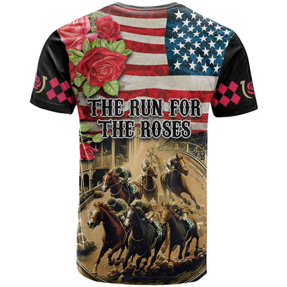 The First Kentucky Horse Racing T-Shirt Since 1875 American Flag Vintage Style Graphic Tee