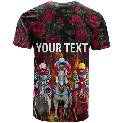 Personalized Kentucky Horses Racing T-Shirt Race For Burning Roses Graphic Tee