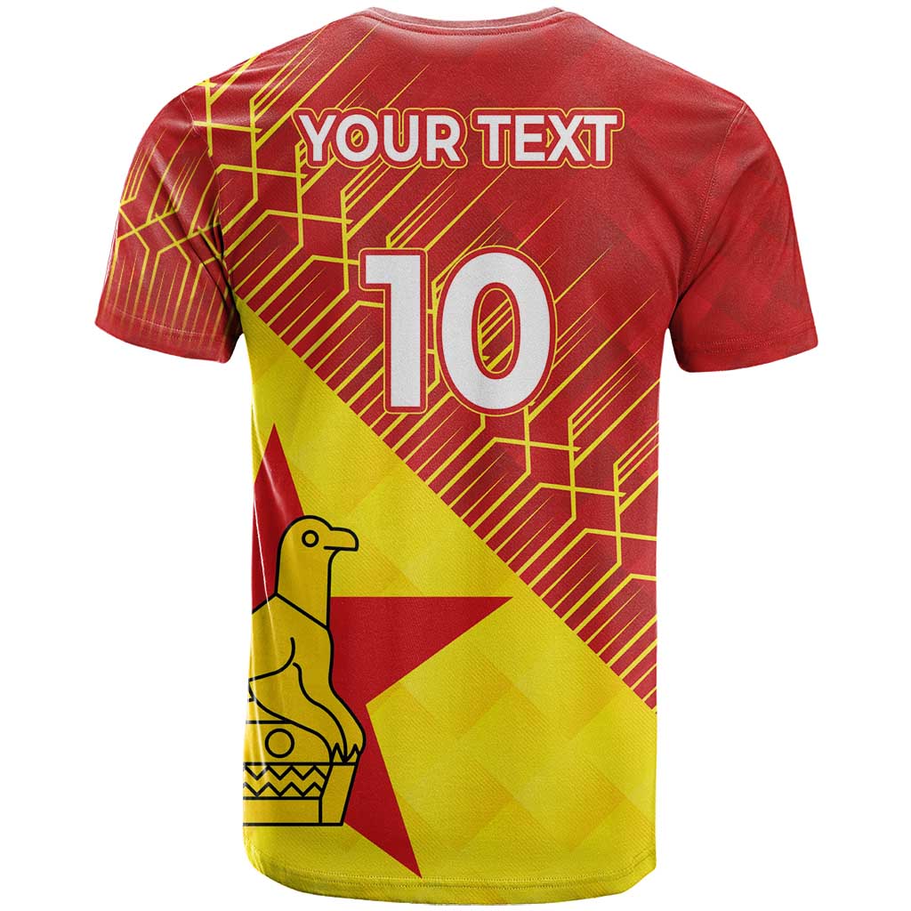 Custom Zimbabwe Cricket T-Shirt Flame Warriors Zimbabwe Spirit Graphic Tee