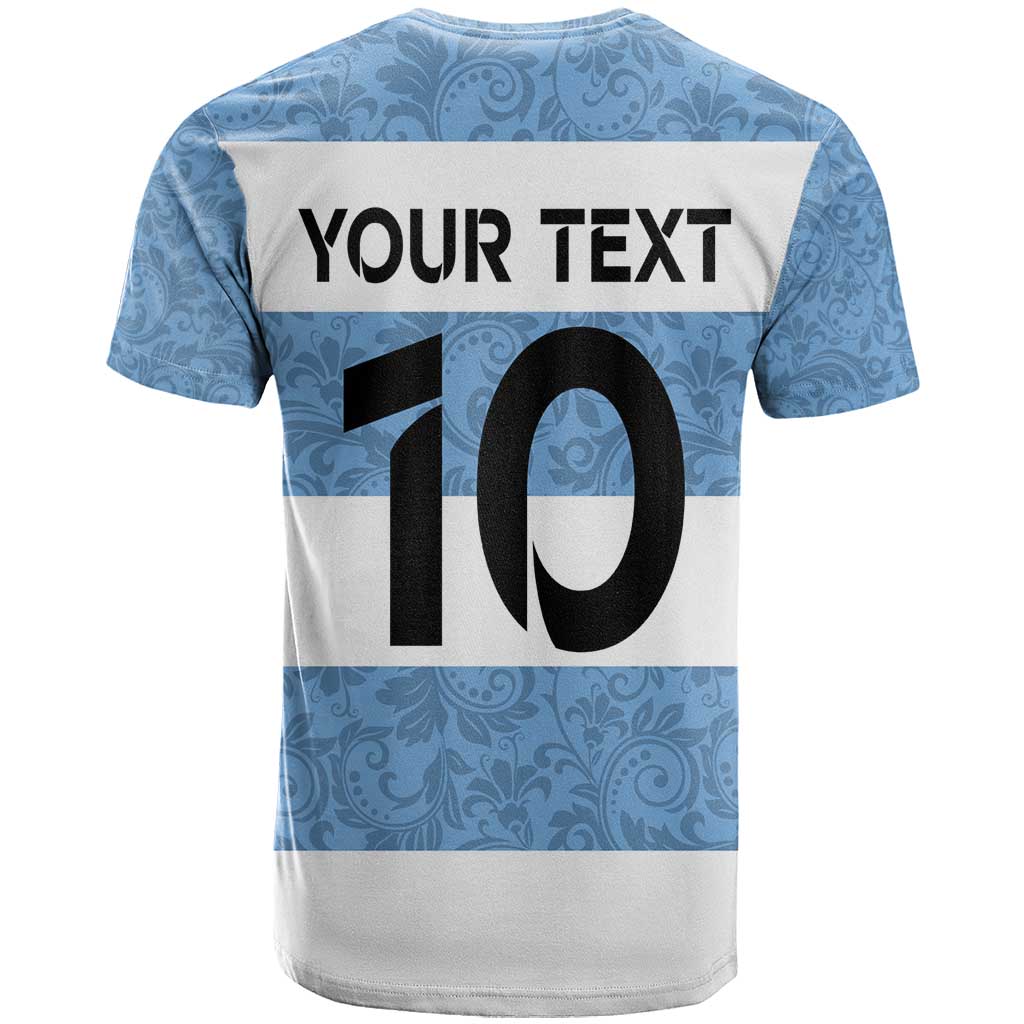 Custom Argentina Rugby 2024 T-Shirt Vamos Los Pumas with Jaguar and Floral Pattern Graphic Tee