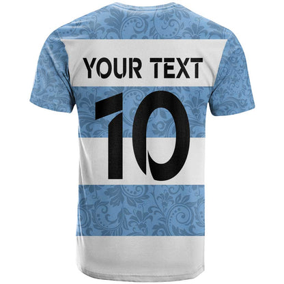 Custom Argentina Rugby 2024 T-Shirt Vamos Los Pumas with Jaguar and Floral Pattern Graphic Tee