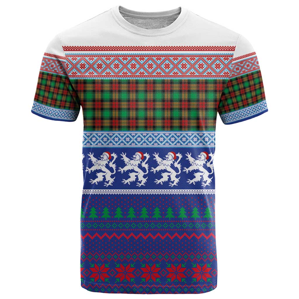Scottish Christmas T-Shirt Xmas Royal Lions and Tartan Graphic Tee