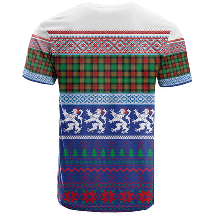 Scottish Christmas T-Shirt Xmas Royal Lions and Tartan Graphic Tee